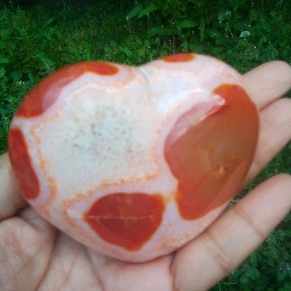 Carnelian Stone / Carnelian Heart W/Druzzy - Picture 3 of 6
